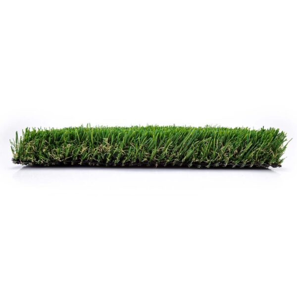 side look of an artificial grass mat on a white background